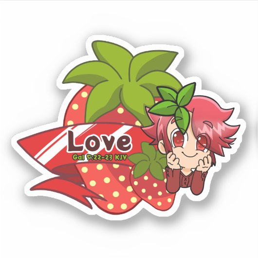 Sticker Fruit de l'Esprit Amour Chibi Verse (Devant)