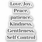 Sticker Fruit De L'Esprit Chrétien (Recto)