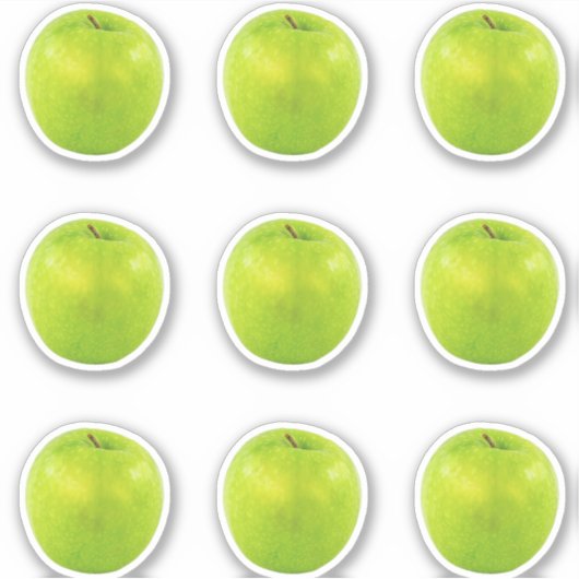 Sticker Fruit frais vert sain de pomme (Devant)