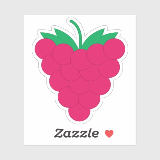 Sticker Fruit framboise rose (Feuille)