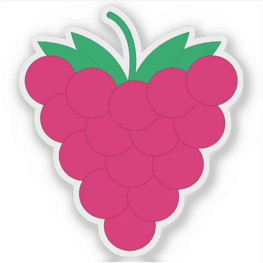 Sticker Fruit framboise rose (Devant)
