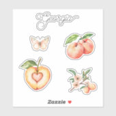 Sticker Fruit Heart Peach de Géorgie (Feuille)