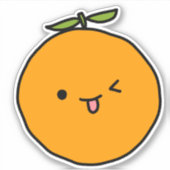 Sticker Fruit orange Kawaii (Devant)