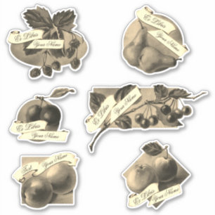 Sticker Fruit Vintage Personnalisable Accueil Recettes Fab