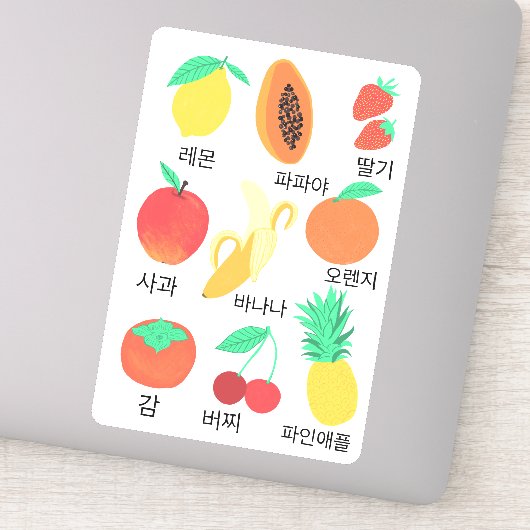 Sticker Fruits Carte Flash Coréen Fruit Amusement Alimenta (Détail)