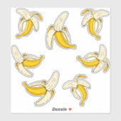 Sticker Fruits de banane jaune tropicale (Feuille)