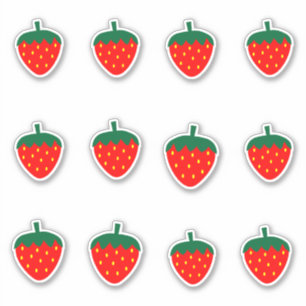 Sticker Fruits de fraises Produire des baies Ferme d'été