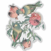 Sticker Fruits de grenade et Lovebirds (Devant)