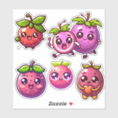 Sticker fruits de la passion kawaii mignon (Feuille)