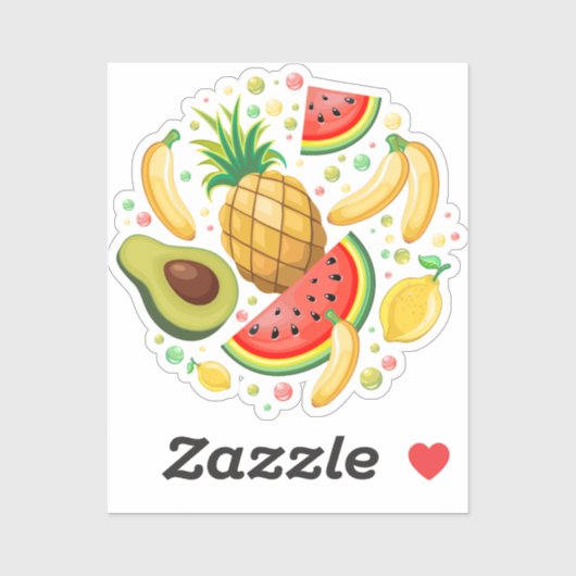 Sticker Fruits d'été frais Motif (Feuille)