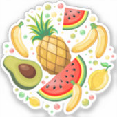 Sticker Fruits d'été frais Motif (Recto)