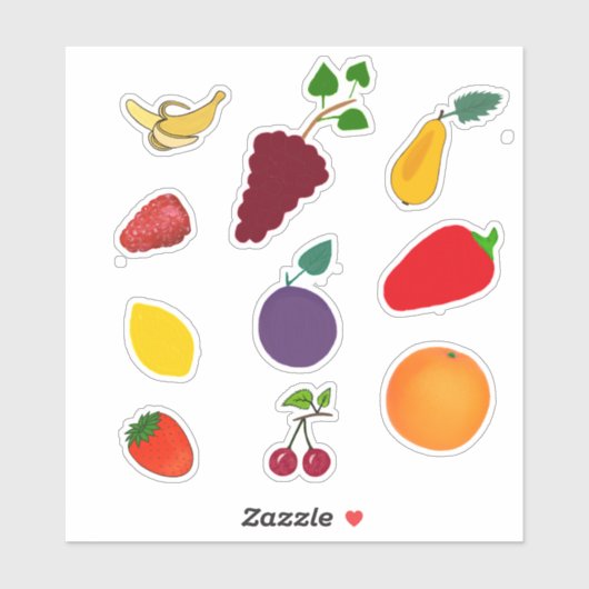 Sticker Fruits et légumes (Feuille)