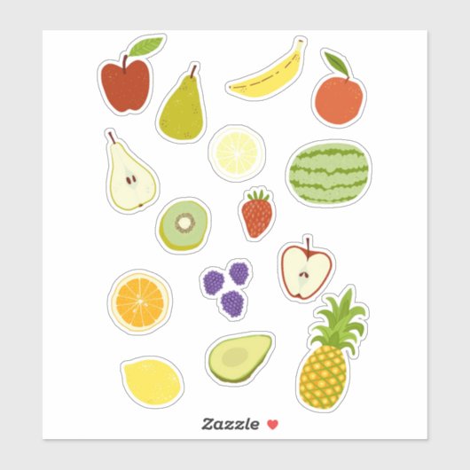 Sticker Fruits mignons (Feuille)