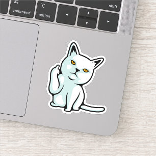 Sticker FU cat drôle de geste de la main