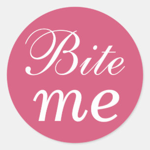 Sticker Fuchsia and White Bite Me