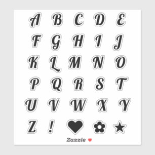 Sticker Fun Black Police Alphabet Lettres Monogrammes init
