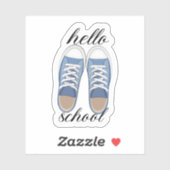 Sticker Fun Blue Hello École Tennis Chaussures (Feuille)