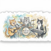 Sticker Fun Cat Band Music Piano Drums Keyboard (Recto)