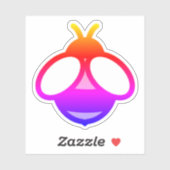 Sticker Fun coloré abeille design simple (Feuille)