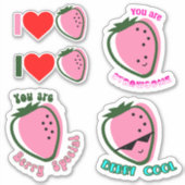 Sticker Fun de fraise Cool Extraordinaire Awesome (Devant)