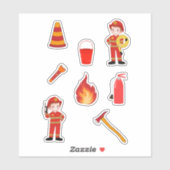 Sticker Fun Firefighter Kids (Feuille)