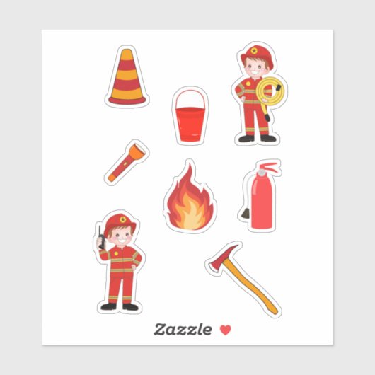 Sticker Fun Firefighter Kids (Feuille)