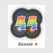 Sticker Fun Fireworks + Rainbow Motif "44" N° d'événement (Feuille)