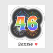 Sticker Fun Fireworks + Rainbow Motif "46" N° d'événement (Feuille)
