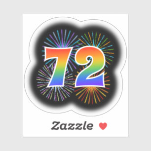 Sticker Fun Fireworks + Rainbow Motif "72" N° d'événement