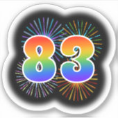 Sticker Fun Fireworks + Rainbow Motif "83" N° d'événement (Devant)