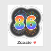 Sticker Fun Fireworks + Rainbow Motif "86" N° d'événement (Feuille)