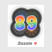 Sticker Fun Fireworks + Rainbow Motif "89" N° d'événement (Feuille)