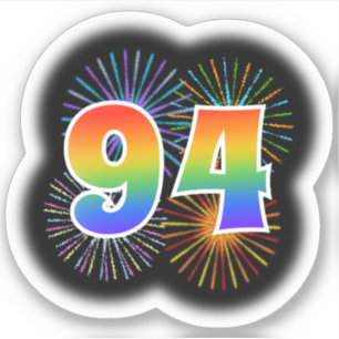 Sticker Fun Fireworks + Rainbow Motif "94" N° d'événement