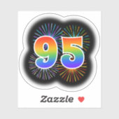 Sticker Fun Fireworks + Rainbow Motif "95" N° d'événement (Feuille)