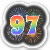 Sticker Fun Fireworks + Rainbow Motif "97" N° d'événement (Devant)