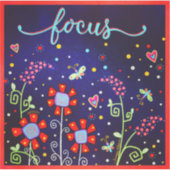 Sticker Fun Fleur sauvage mignon libellules Focus un mot (Devant)