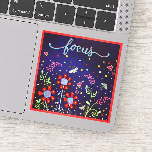 Sticker Fun Fleur sauvage mignon libellules Focus un mot (Détail)
