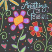 Sticker Fun Floral Tout est possible Noir tendance (Devant)