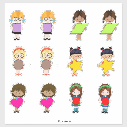 Sticker Fun forme les enfants (Feuille)