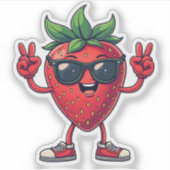 Sticker Fun Fun Fun Fun de fraise Cartoon mignonne avec Su (Devant)