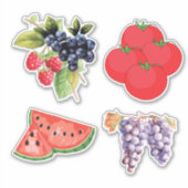 Sticker Fun Furit Pack Watermelon Berries raisins (Devant)