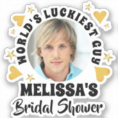 Sticker Fun Grooms Face Photo Fête des mariées (Recto)