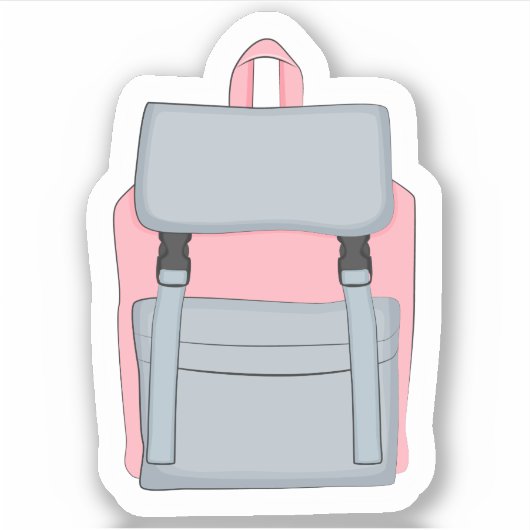 Sticker Fun Joli Pink Girl Backpack School (Devant)