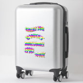 Sticker Fun Neon Encourageant Motivation Arc-en-ciel Mots (Sur valise)