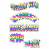 Sticker Fun Neon Encourageant Motivation Arc-en-ciel Mots (Devant)