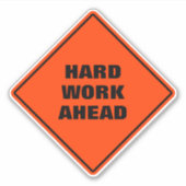 Sticker Fun pun orange dur travail en avant alerte route s (Devant)