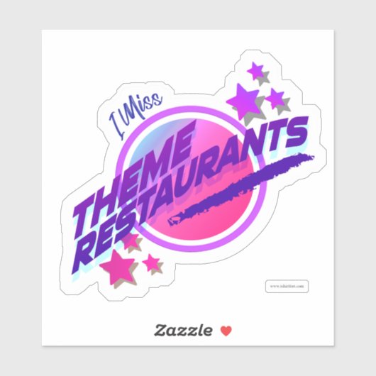 Sticker Fun Retro Thème Restaurant Parody Logo (Feuille)