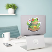 Sticker Fun Spring in de wereld van de kikkers (Laptop op bureau)