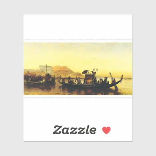 Sticker Funérailles d'une maman sur le Nil par Frederick A (Feuille)