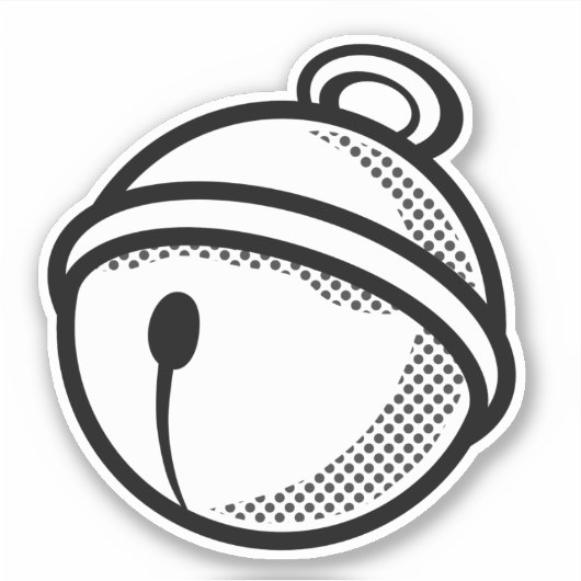 Sticker Funky Black Chat Bell Pop Art Vector (Devant)